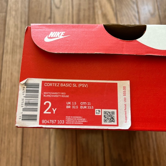 Size 2Y (PSV) - Nike Cortez Basic SL Low Varsity Red 904767 103 - Picture 5 of 5